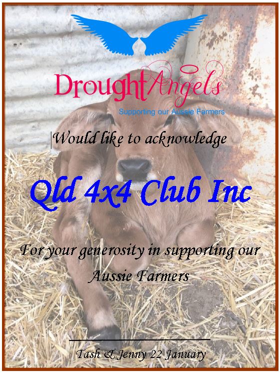 Drought Angels Certificate of Appreciation 2020