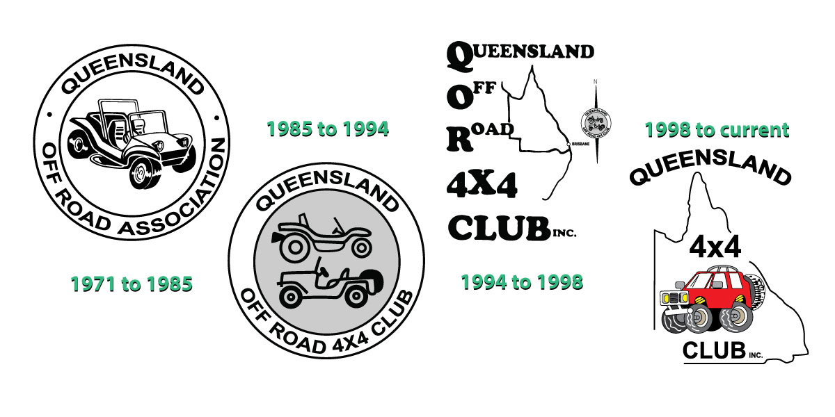 Queensland 4x4 Club Logos over 50 years